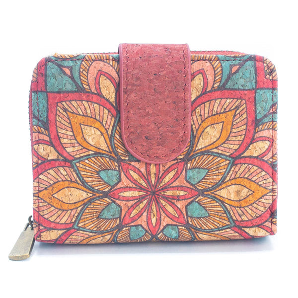 Natural Cork Printed Women's Short Card Wallet BAG-2238: B