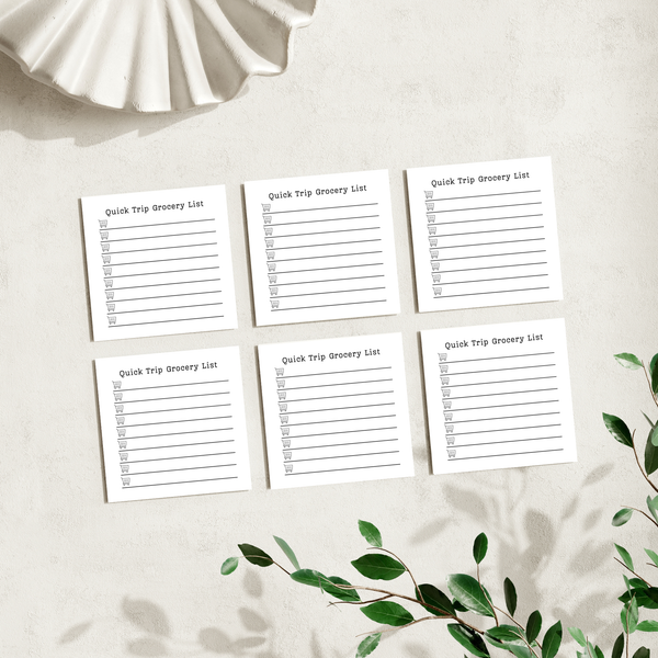 Quick Trip Grocery List: 50 Sheet Post-It Note Notepad