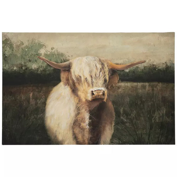 Highland Cow Landscape Canvas Wall Decor