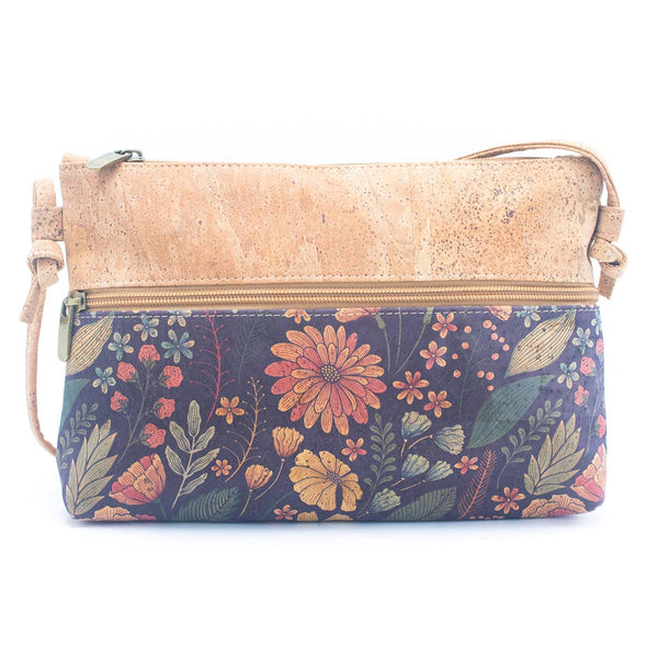 Natural Cork and Printed Design Women's Crossbody Bag BAG-22: B
