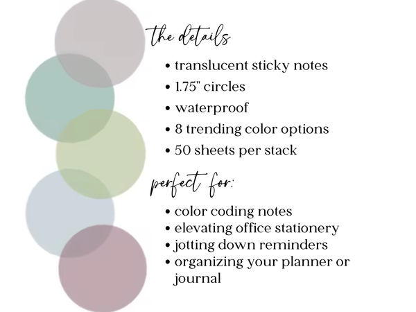 Translucent Circle Sticky Notes: Boho brick