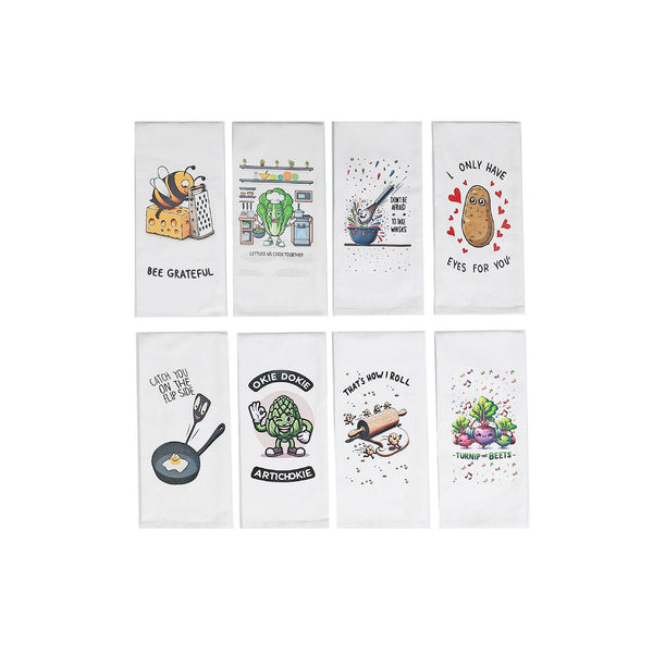 Printed Kitchen Towel Punny Sayings Assorted