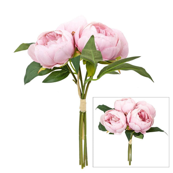 Artificial Peony Bouquet - White