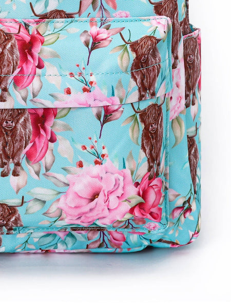 Highland Cow Flowers Backpack