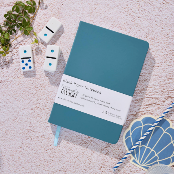 160 Page A5 Blank Journals: 120 GSM Thick Blank Card Stock: Fuschia Pink