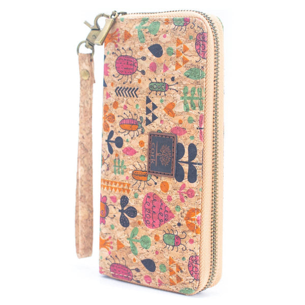 Various patterns natural cork women zipper card wallet BAG-2: J