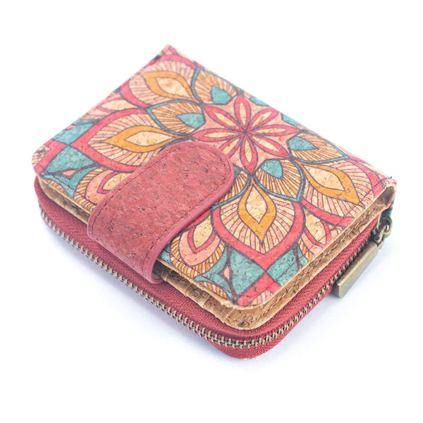 Natural Cork Printed Women's Short Card Wallet BAG-2238: E