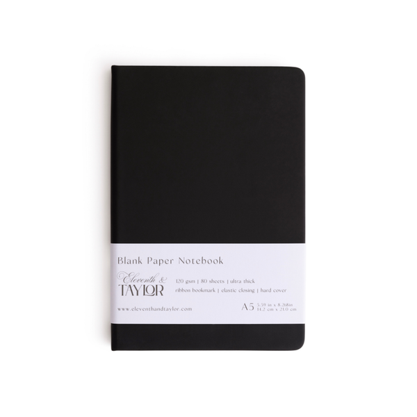 160 Page A5 Blank Journals: 120 GSM Thick Blank Card Stock: Fuschia Pink