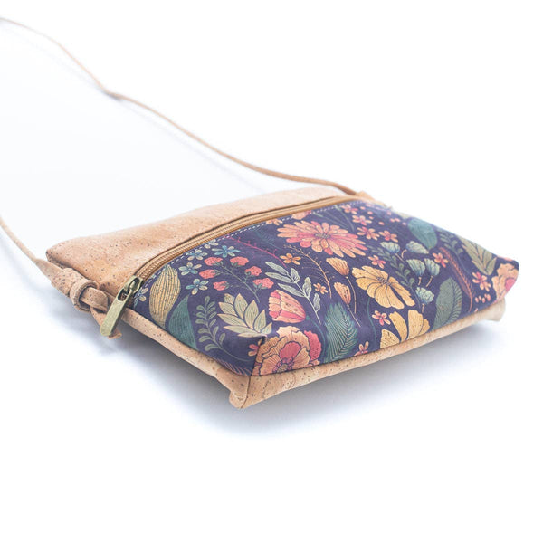 Natural Cork and Printed Design Women's Crossbody Bag BAG-22: B