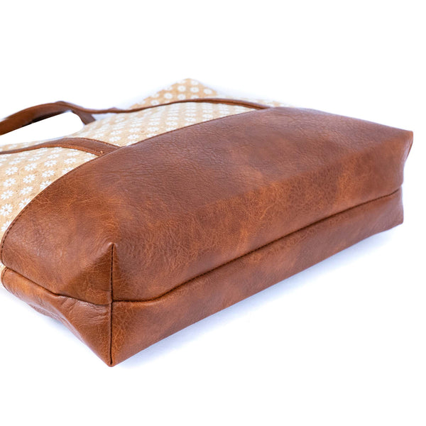 Cork Tote Bag with Vegan Leather Straps BAG-2371: C