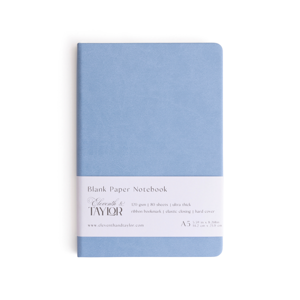 160 Page A5 Blank Journals: 120 GSM Thick Blank Card Stock: Fuschia Pink