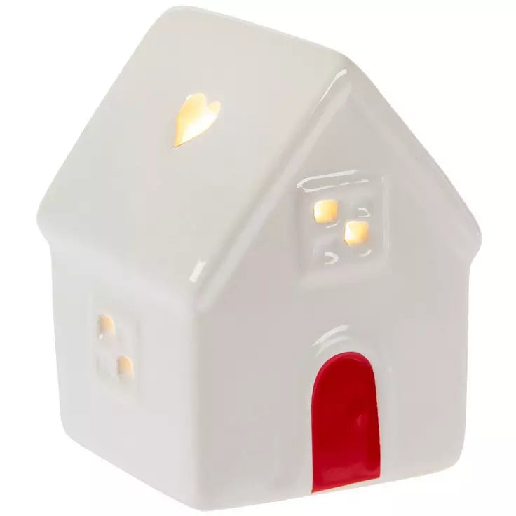 White & Red Light Up House LED