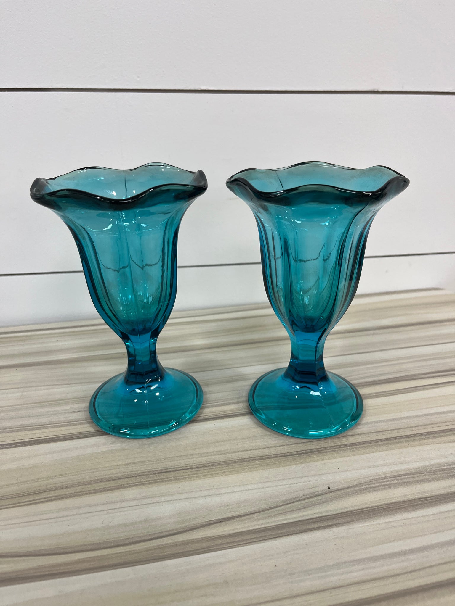 Vintage Blue Sundae Glass Wear