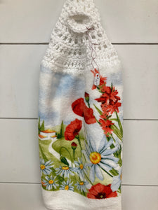 Coral Floral Tea Towel
