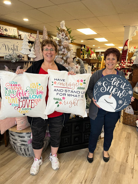 Two 20"x20" Pillow Stencilling w/Inserts Instore Workshop Project