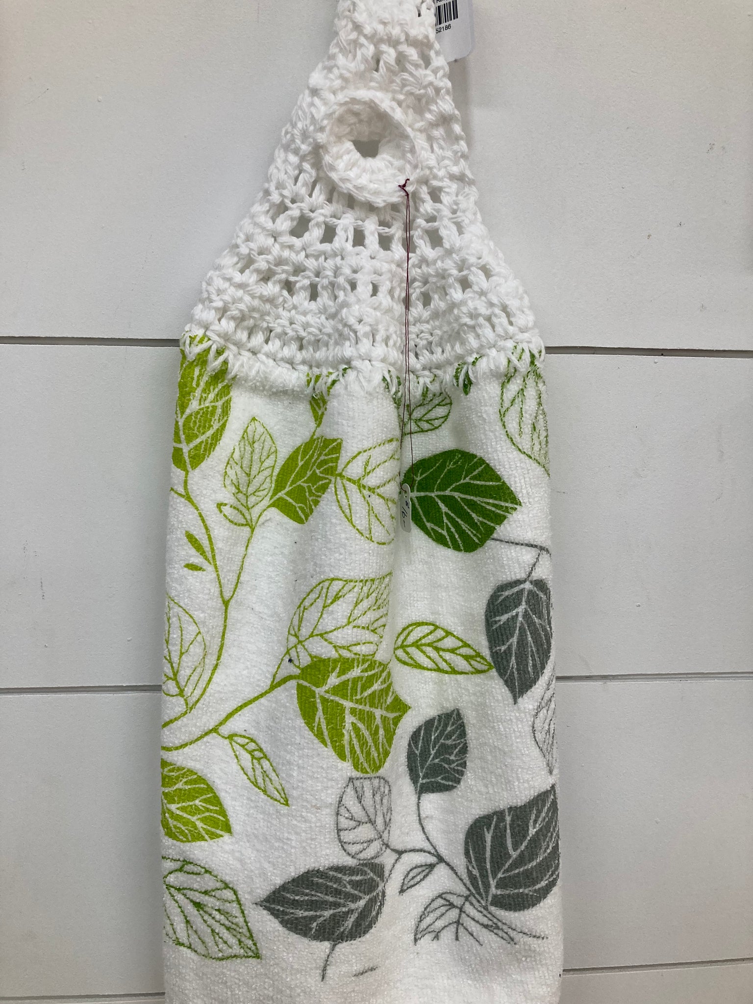 Green Leaf Print Tea Towel