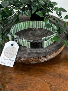 Green Stripe Dog Collar - Large