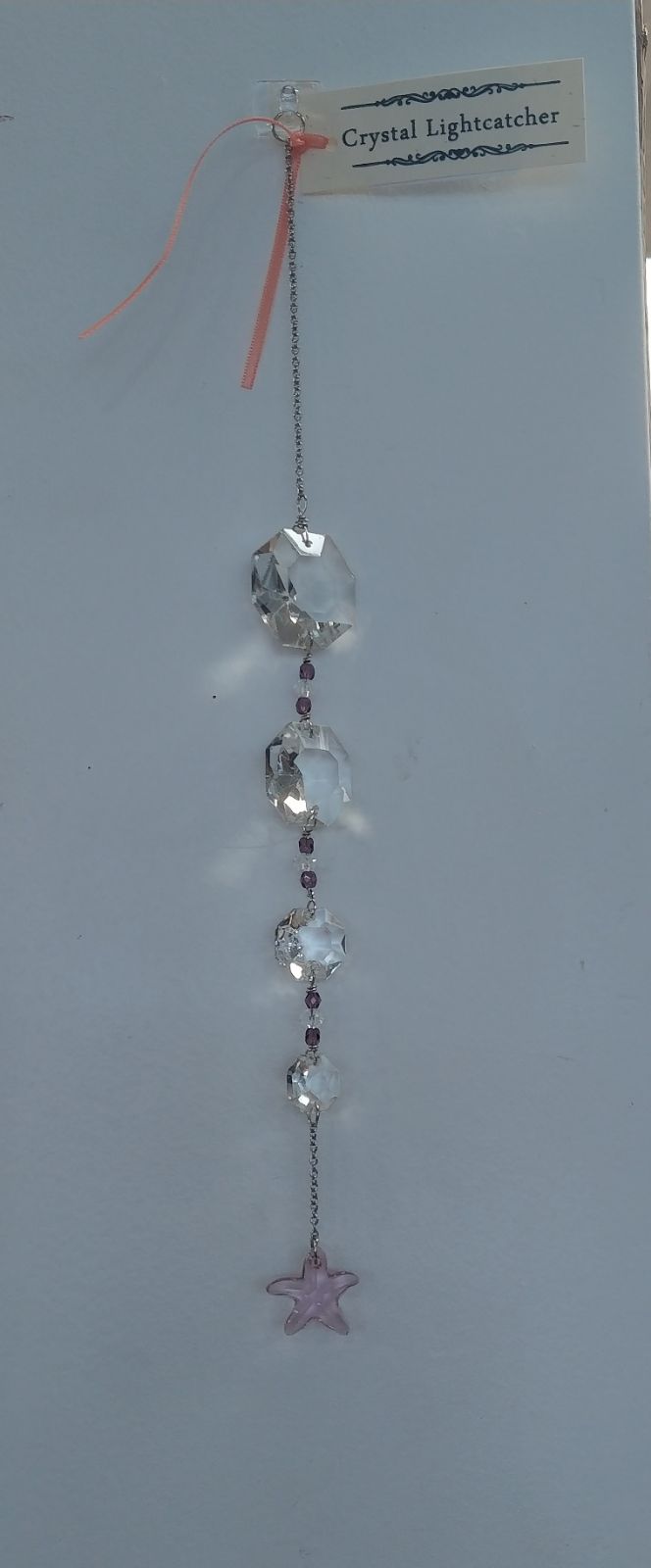 Window Crystal With Purple Starfish