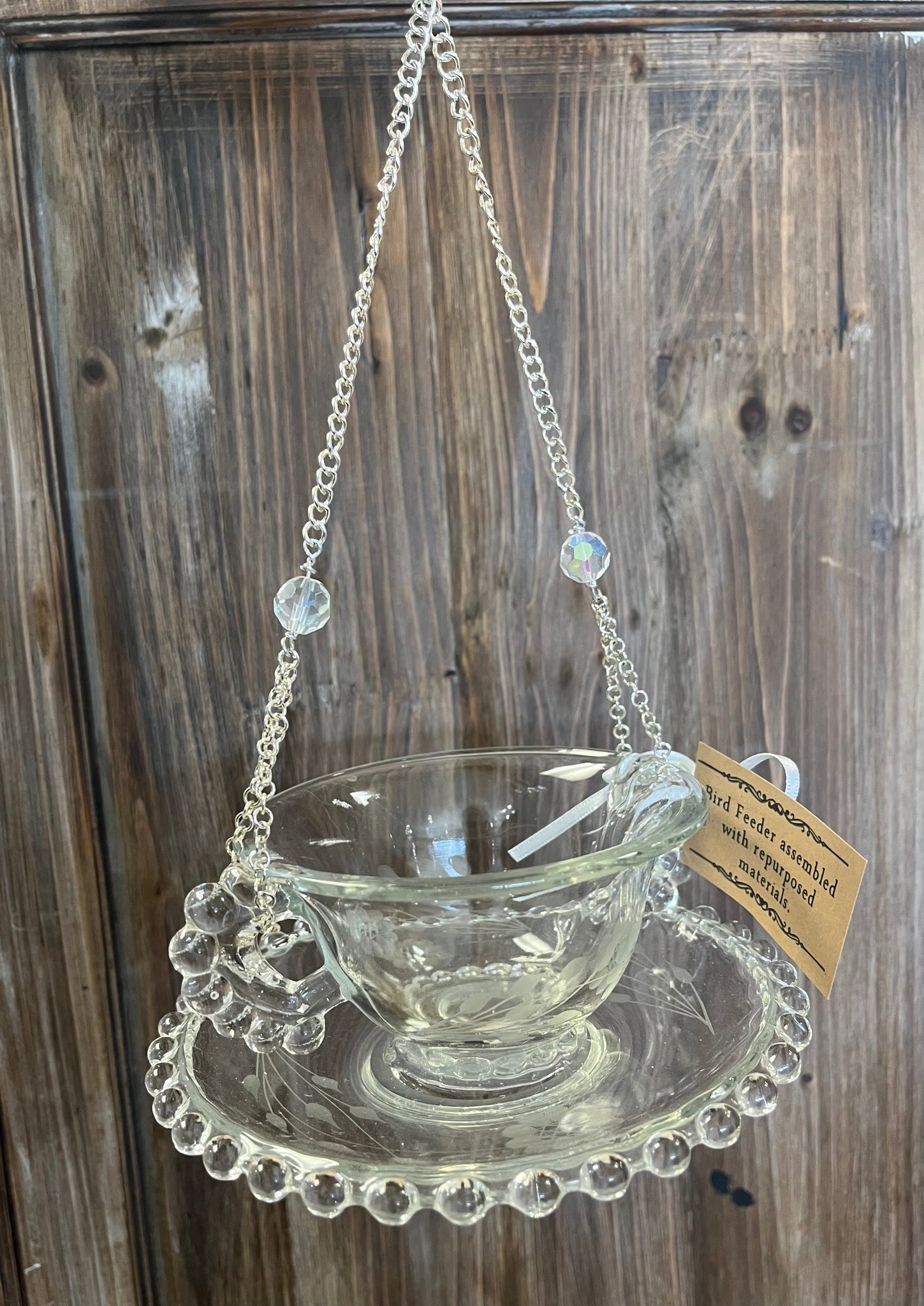 Clear Tea Cup Bird Feeder