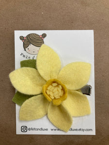 Yellow Daffodil Flower Hair Clip