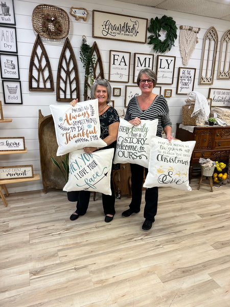 Two 20"x20" Pillow Stencilling w/Inserts Instore Workshop Project