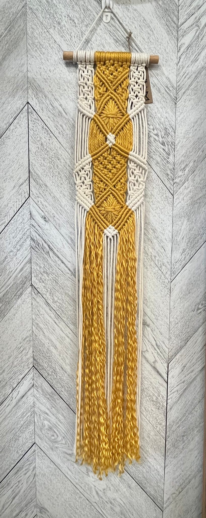 Cream and Mustard Yellow Macrame