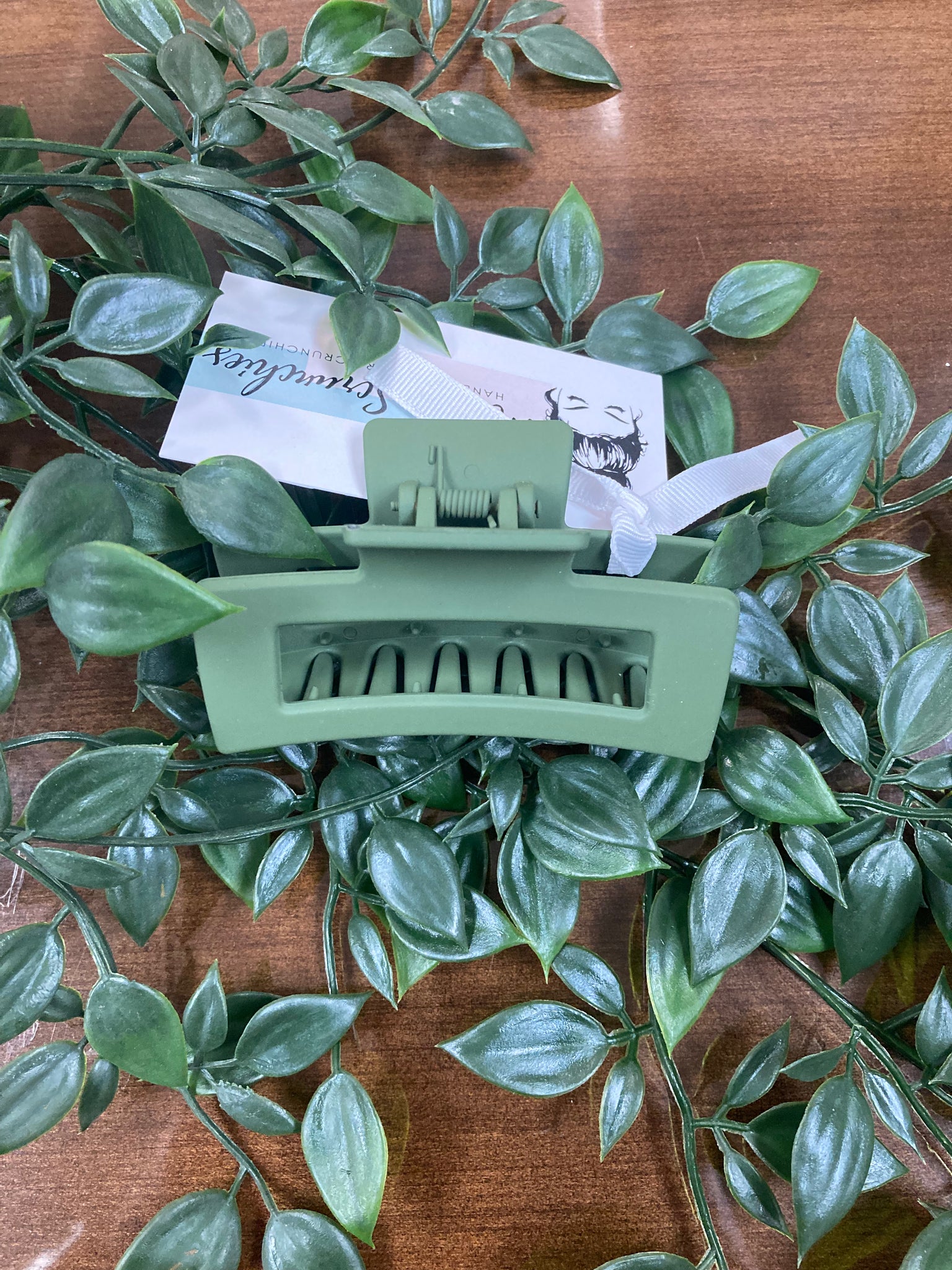 Large Hair Clip- Olive Green
