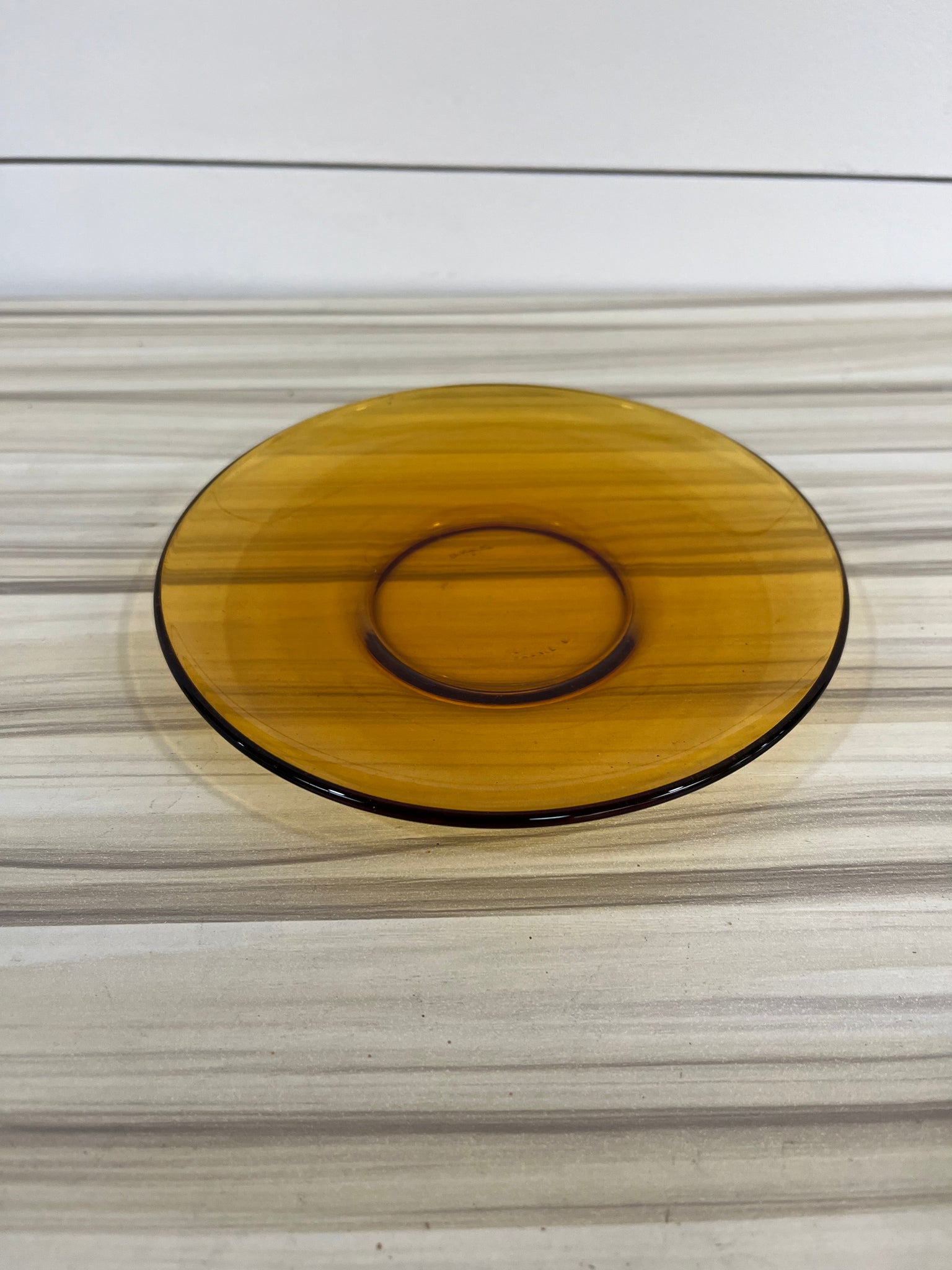 Vintage Amber Glass Tea Plate