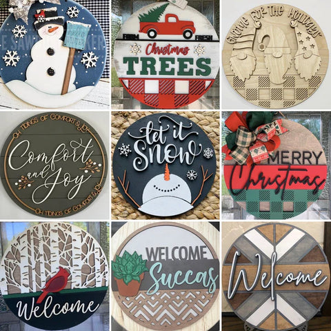 ROUND 3D 18" Wood Door Wreath Instore Workshop Project