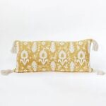 Yellow Pillow With Tassels