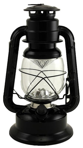 Black Metal Lantern, LED w/Dimmer Battery Operated