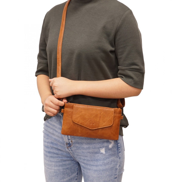 Priscilla Clutch/Crossbody - Camel Cognac