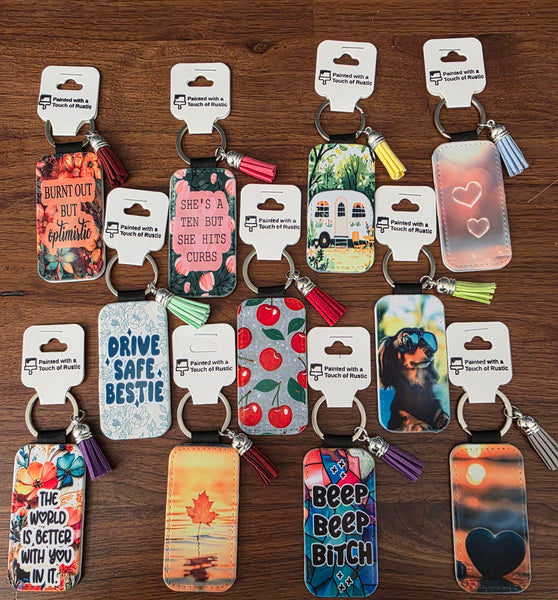 Rectangle Sublimated 4.5" Keychain- assorted designs