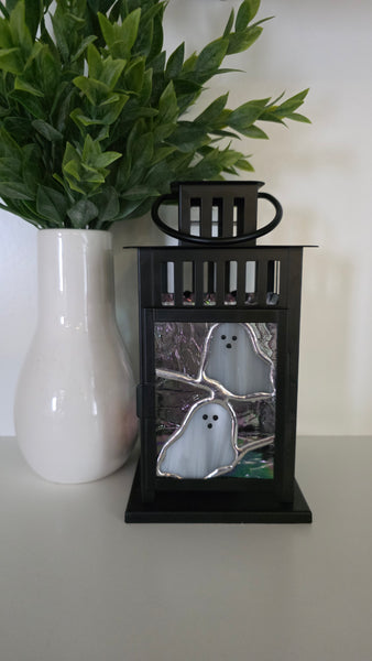 Stained Glass Small 4 Panel Lantern- Ghosts