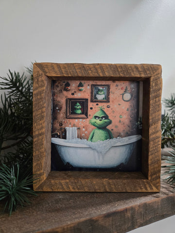 4x4 Grinch Bathtub sign.
