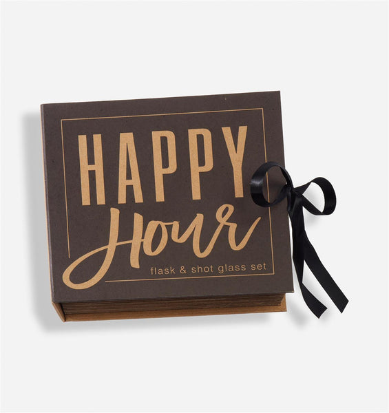 Flask & Shot Glasses Gift Set