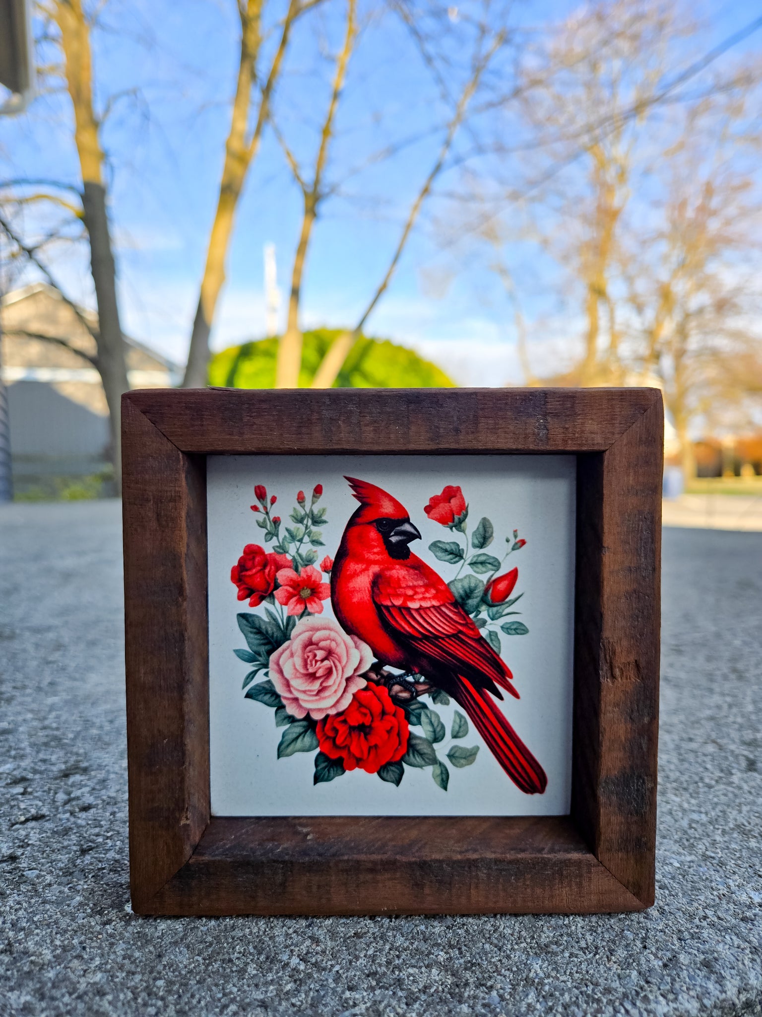 4x4 Sublimated Cardinal Rose sign