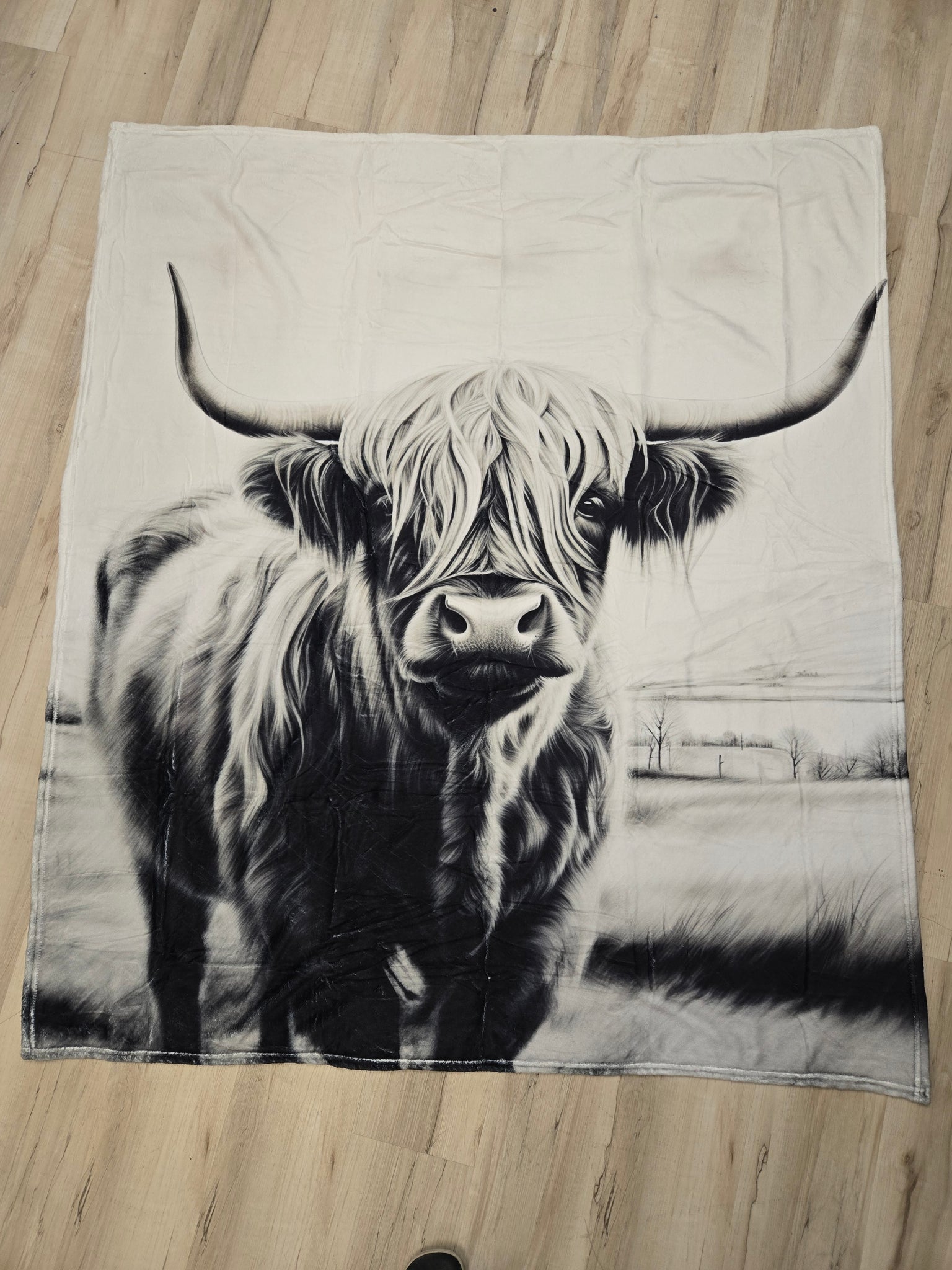 Light weight Highland Cow blanket.