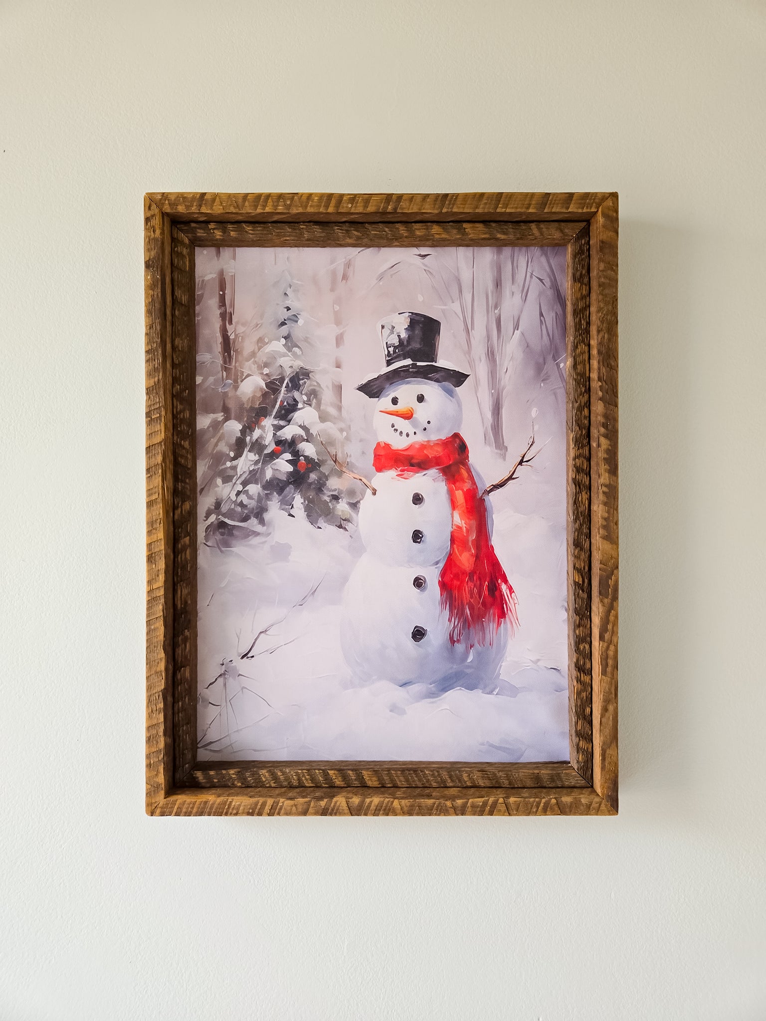 13x17" Snowman Double Framed Canvas