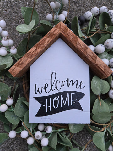 Welcome home banner house sign- light gray