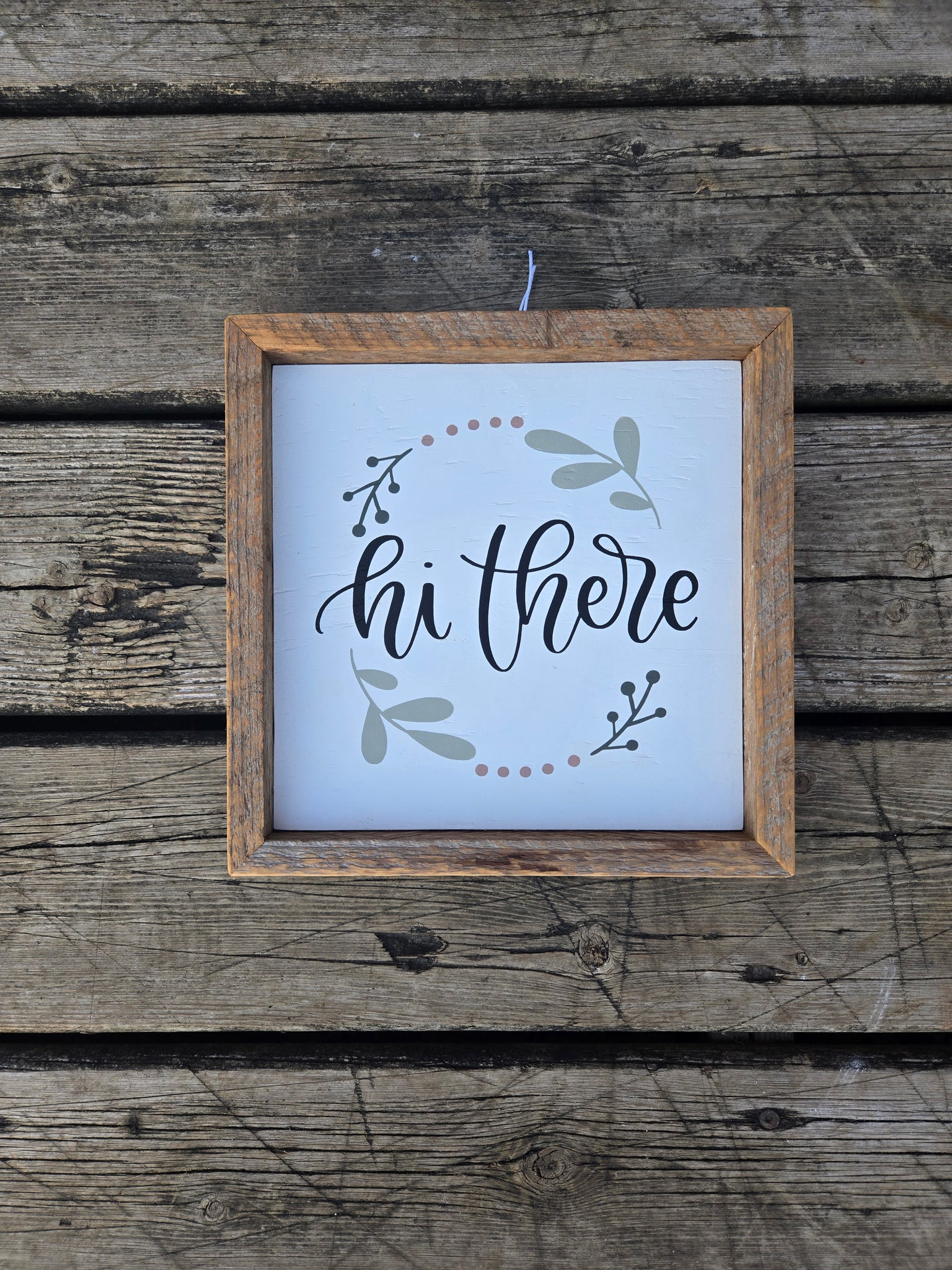 9x9 Hi there wreath sign.