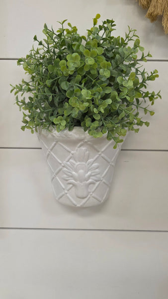 White Wall Pocket Pot
