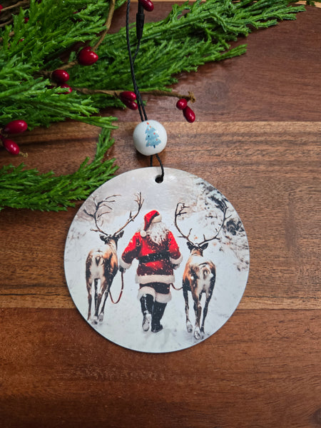 Santa &  Reindeer Christmas Ornament -Assorted