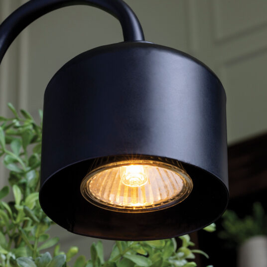 Arched Candle Warmer Lamp -Black & Wood