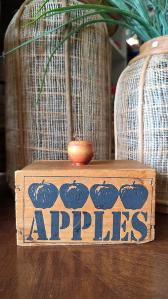 Vintage Wood Apple Recipe Box