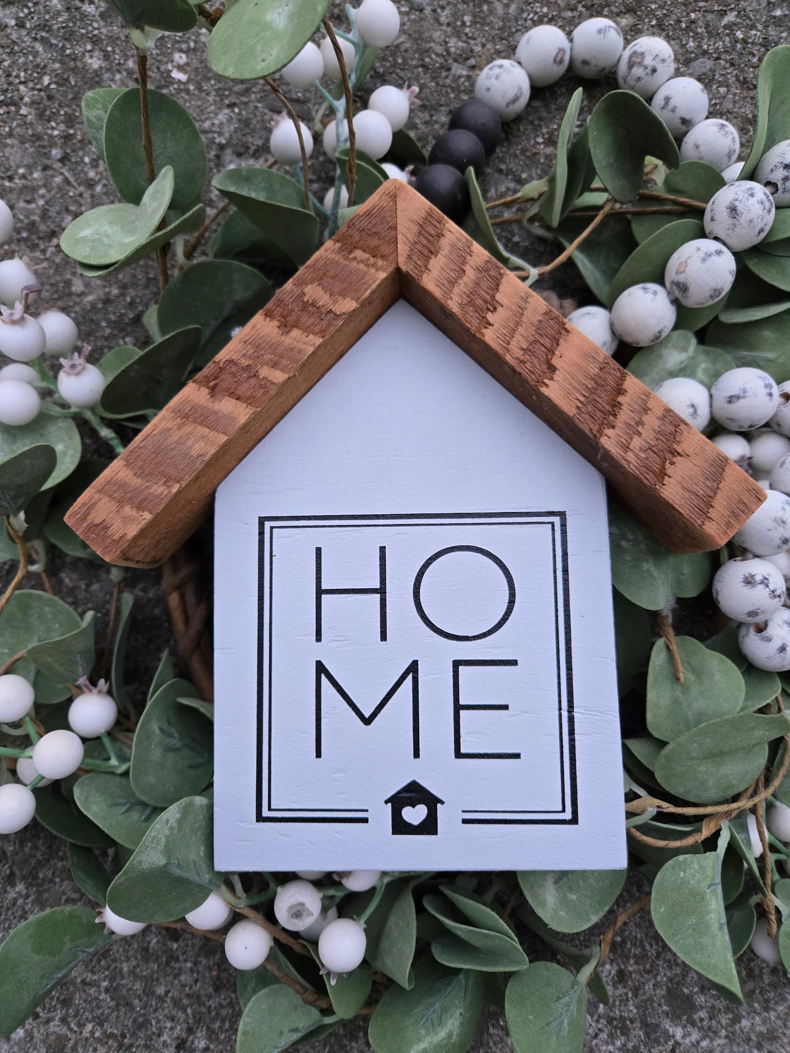 Home squared house sign- light gray