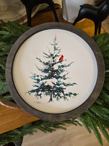 10" Round Cardinal Canvas