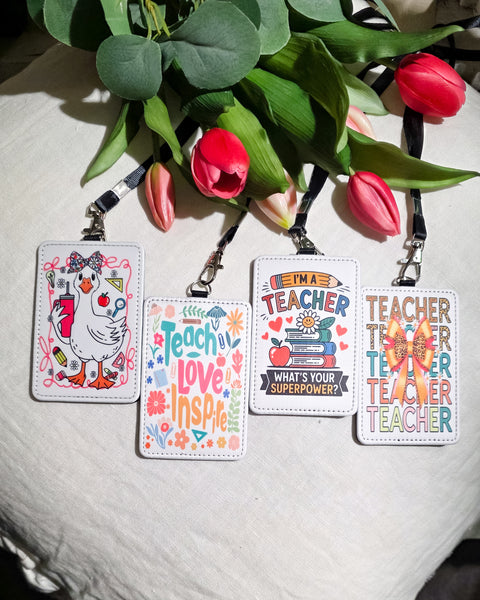 Teacher Badge Lanyard -assorted designs