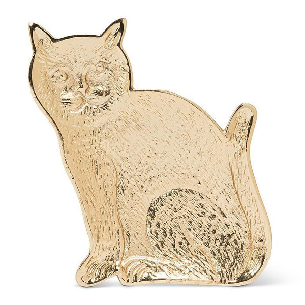 Sitting Cat Flat Tray- Gold