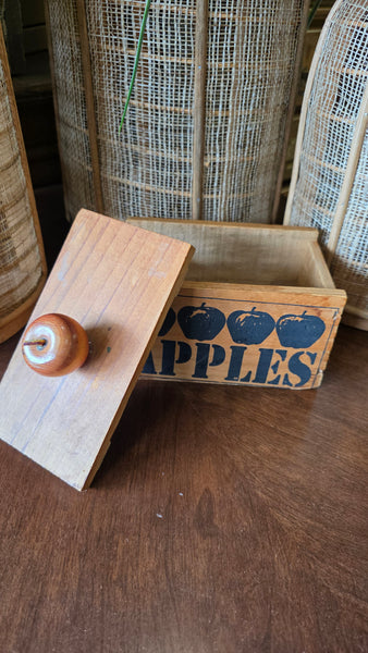 Vintage Wood Apple Recipe Box